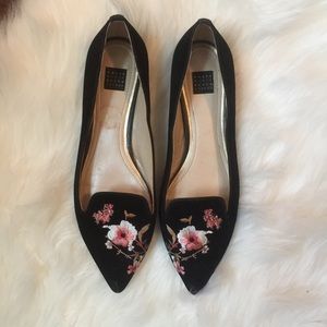 White House Black Market Embroidered Flats
